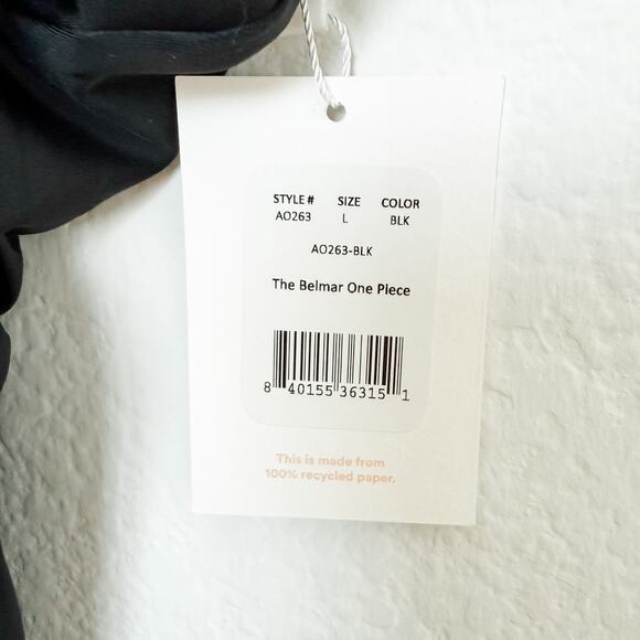 Andie Belmar One Piece Swimsuit Black Size Large NWT Minimalist Resort‎ Beach - Picture 7 of 11